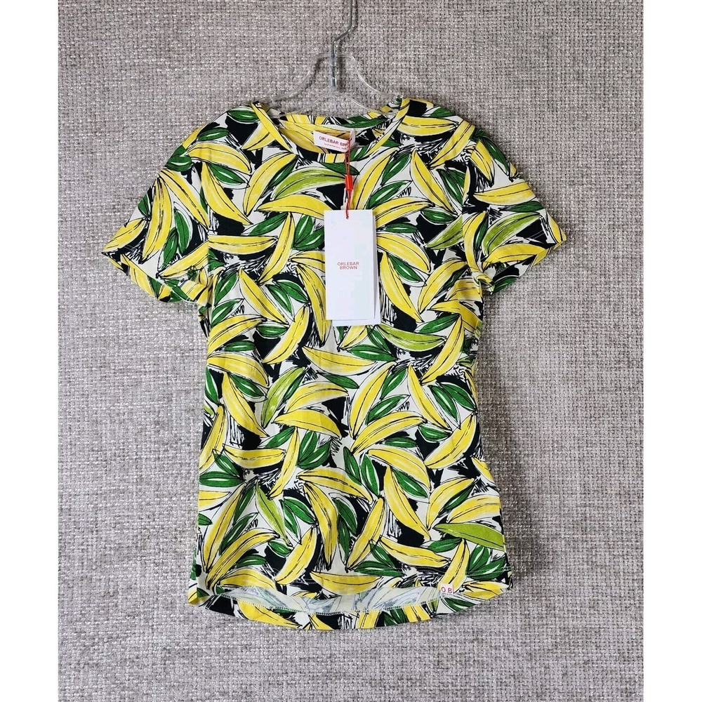 Orlebar Brown Jimmy Top Banana Shirt Kids Age 10 Yellow Green 100% Cotton‎ NEW